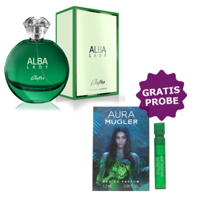 Chatler Alba Lady 100 ml + Perfume Sample Spray Thierry Mugler Aura