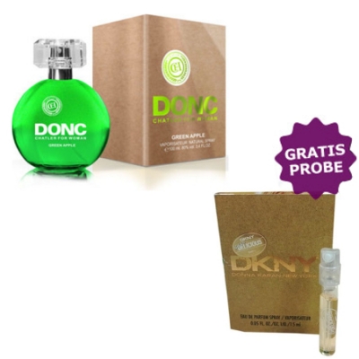 Chatler DONC Green Apple 100 ml + Perfume Sample Spray Donna Karan Be Delicious