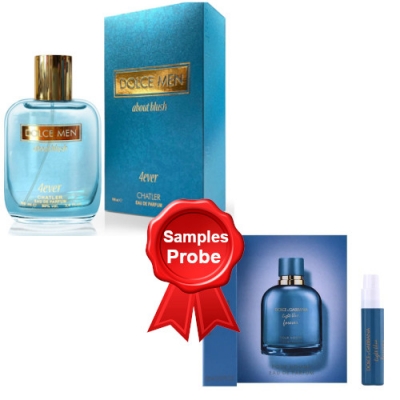 Chatler Dolce Men About Blush 4ever 100 ml + Perfume Sample Dolce Gabbana Light Blue Forever Homme