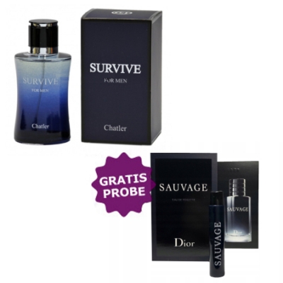 Chatler Survive Men 100 ml + Perfume Sample Spray Dior Sauvage