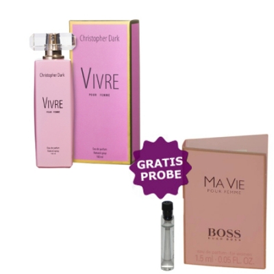 Christopher Dark Vivre 100 ml + Perfume Sample Spray Hugo Boss Ma Vie Pour Femme