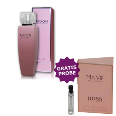Cote Azur Boston Moon My Love 100 ml + Perfume Sample Spray Hugo Boss Ma Vie Pour Femme