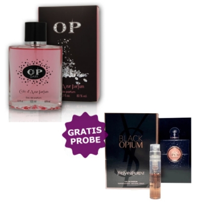 Cote Azur OP Dark Woman 100 ml + Perfume Sample Spray Yves Saint Laurent Opium Black