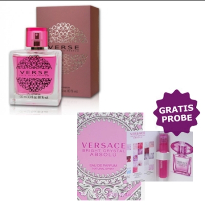 Cote Azur Verse Pink 100 ml + Perfume Sample Spray Versace Bright Crystal Absolu