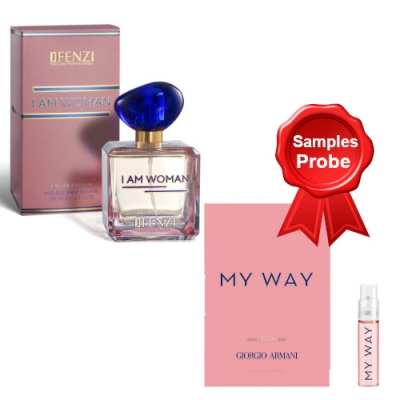 JFenzi I Am Woman 100 ml + Perfume Sample Spray Armani My Way