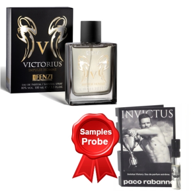JFenzi Victorius Impulse Homme 100 ml + Perfume Sample Spray Paco Rabanne Invictus Victory