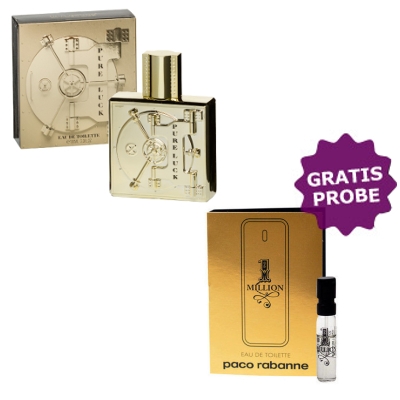 Linn Young Pure Luck Men 100 ml + Perfume Sample Spray Paco Rabanne 1 Million
