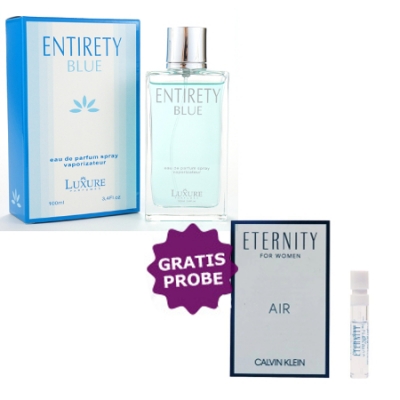 Luxure Entirety Blue Women 100 ml + Perfume Sample Spray Calvin Klein Eternity Air Women