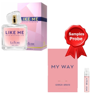 Luxure Like Me 100 ml + Perfume Sample Spray Armani My Way