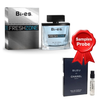 Bi-Es Fresh Zone 100 ml + Perfume Sample Spray Chanel Bleu de Chanel
