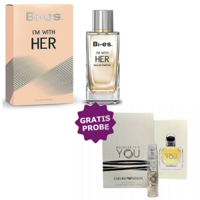 Bi-Es I'm With Her 100 ml + Perfume Sample Spray Armani Emporio Because It’s You