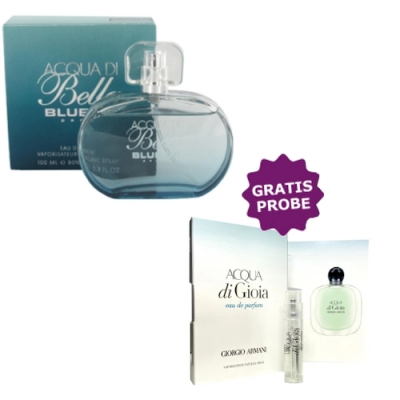 Blue Up Acqua Di Bella 100 ml + Perfume Sample Spray Armani Acqua Di Gioia