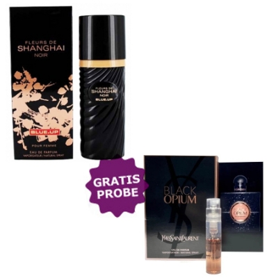 Blue Up Fleurs De Shanghai Noir 100 ml + Perfume Sample Spray Yves Saint Laurent Opium Black