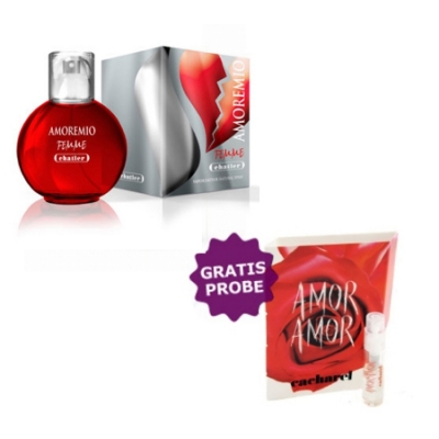 Chatler Amoremio Femme 100 ml + Perfume Sample Spray Cacharel Amor