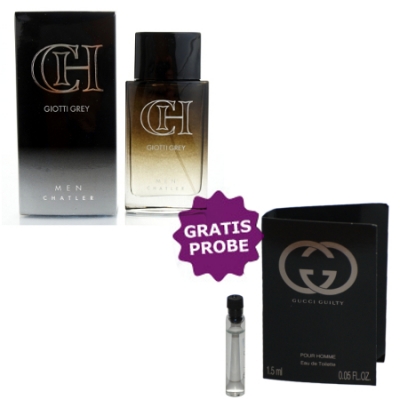 Chatler Giotti CH Grey 100 ml + Perfume Sample Spray Gucci Guilty Homme