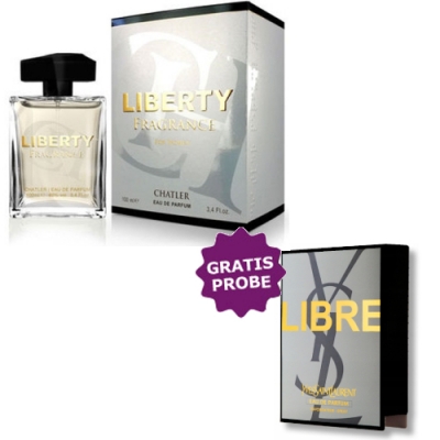 Chatler Liberty Fragrance 100 ml + Perfume Sample Spray Yves Saint Laurent Libre