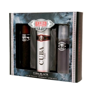 Cuba Black Men - Set for Men, Eau de Toilette, Deodorant, After Shave