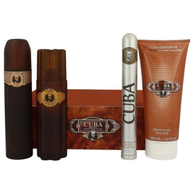 Cuba Gold - Set for Men, Eau de Toilette 100 ml, Eau de Toilette 35 ml, Aftershave, Showergel