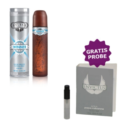Cuba Winner 100 ml + Perfume Sample Spray Paco Rabanne Invictus