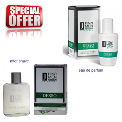 JFenzi Desso Green Universal Men - Promotional Set, Eau de Parfum, Aftershave