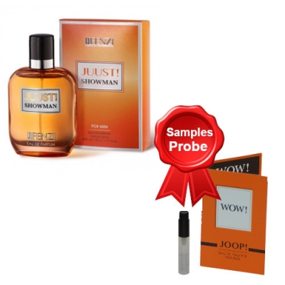 JFenzi Juust! Showman 100 ml + Perfume Sample Spray Joop! Wow!