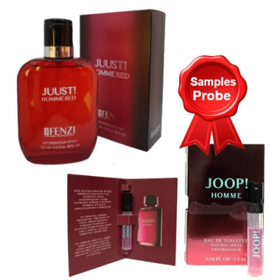 JFenzi Juust! Homme Red 100 ml + Perfume Sample Spray Joop! Homme