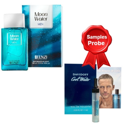 JFenzi Moon Water Men 100 ml + Perfume Sample Spray Davidoff Cool Water Men