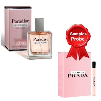 JFenzi Paradise - Eau de Parfum for Women 100 ml + Perfume Sample Spray Prada Paradoxe