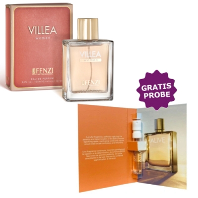 JFenzi Villea Women 100 ml + Perfume Sample Spray Hugo Boss Alive