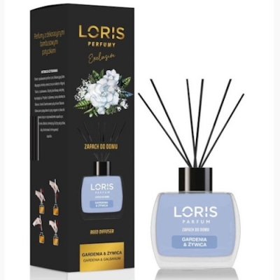 Loris Gardenija ir derva, Kambario kvapas, aromato difuzorius su lazdelėmis 120 ml