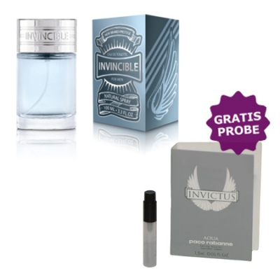 New Brand Invincible Men 100 ml + Perfume Sample Spray Paco Rabanne Invictus